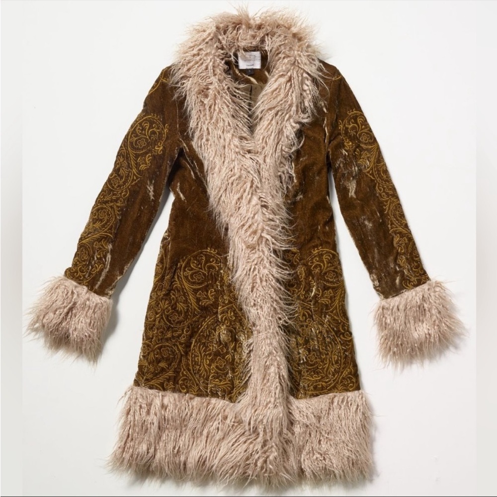 Pennylane Free People Understated Leather Faux Fur Janis Joplin Coat